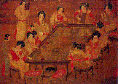宮樂(lè )圖(會(huì )茗圖) [唐] 作者不詳