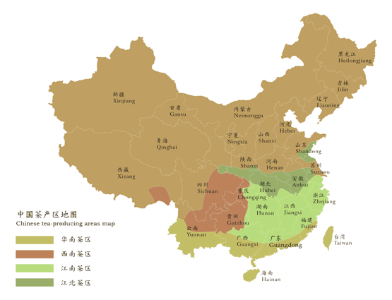 茶葉的分類(lèi)及茶區分布